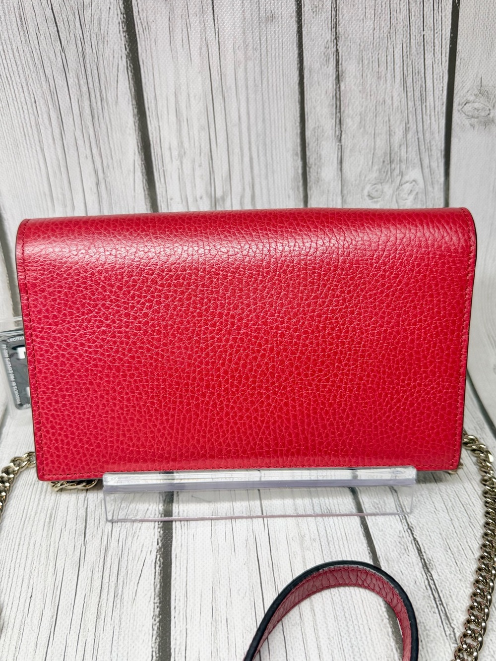 PRE LOVED Gucci Leather Interlocking G Wallet on Chain Crossbody Bag - Picture 2 of 10